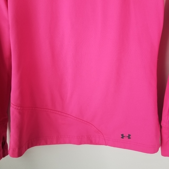 Under Armour ColdGear Hoodie Pullover Thumbholes Stretch Pink Size XS - Picture 8 of 14